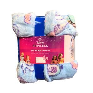 Disney Princess - Licensed Character Girl's 3-Piece Robe & Pajama Set, Cozy Knit